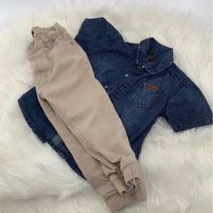 7 For All Mankind outfit - 24 months - denim/khaki